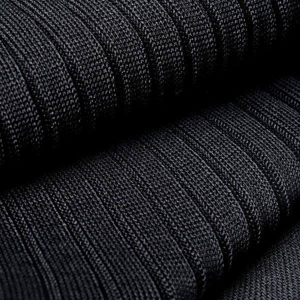 Black Dress Socks Close Up. 240 Needle. Egyptian Cotton. Made In Italy.