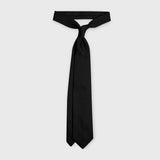 Black Grenadine Tie in Four-In-Hand Knot