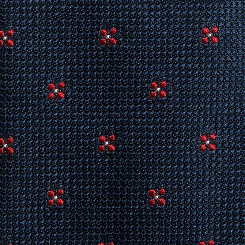 Dark Blue Floral Grenadine Tie