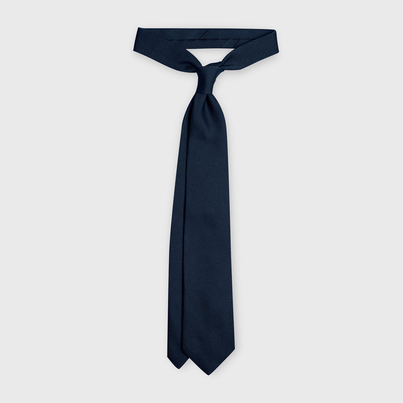 Navy Grenadine Tie, Four-in-Hand Knot, Set for Life