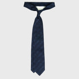 Navy Blue Grenadine Tonal Stripe Tie