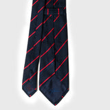 Smooth Red Striped Blue Grenadine Tie