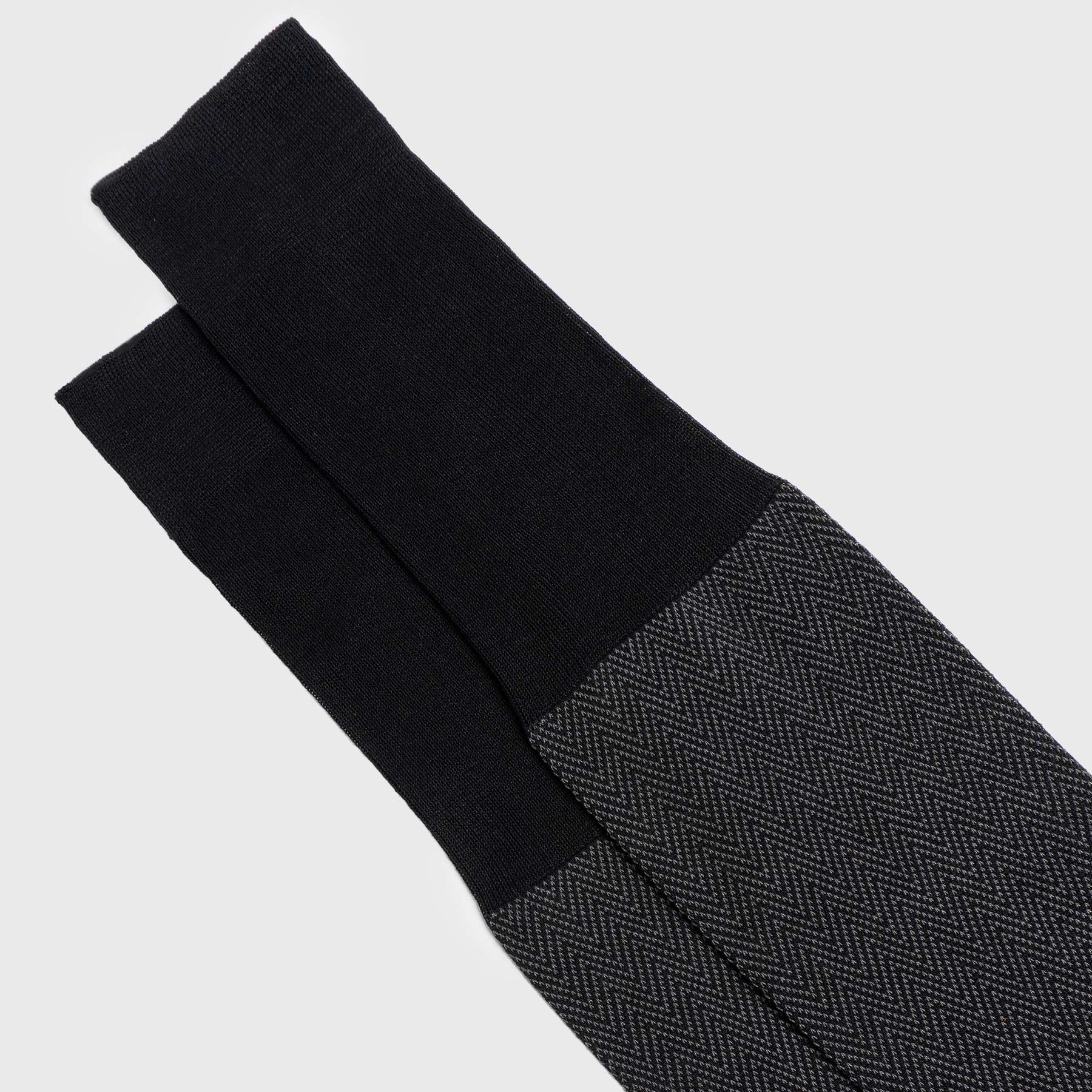 Grey & Black Chevron Over-the-Calf Dress Socks