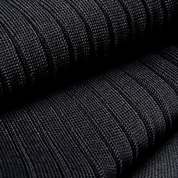 Men's Black Dress Socks Close Up. 240 Needle. Made in Italy.