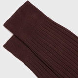 Burgundy Dress Socks with quality Elastane cuff so your socks stay up. Made in Italy. Egyptian Cotton. 240-Needles