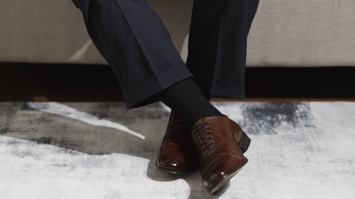Aklasu Dark Blue Dress Socks