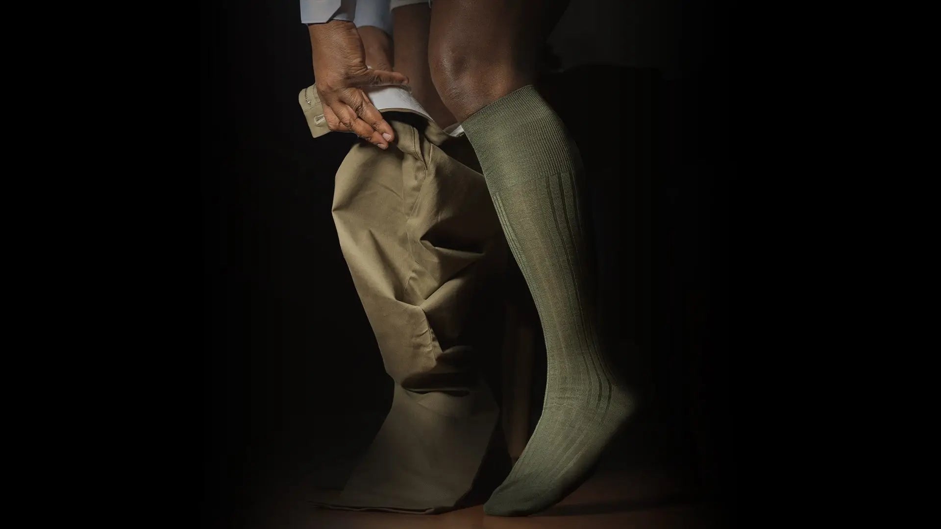 Aklasu Olive Green Over the Calf Dress Socks