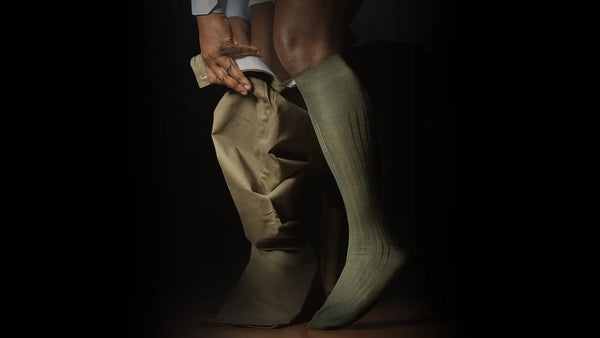 Aklasu Olive Green Over the Calf Dress Socks