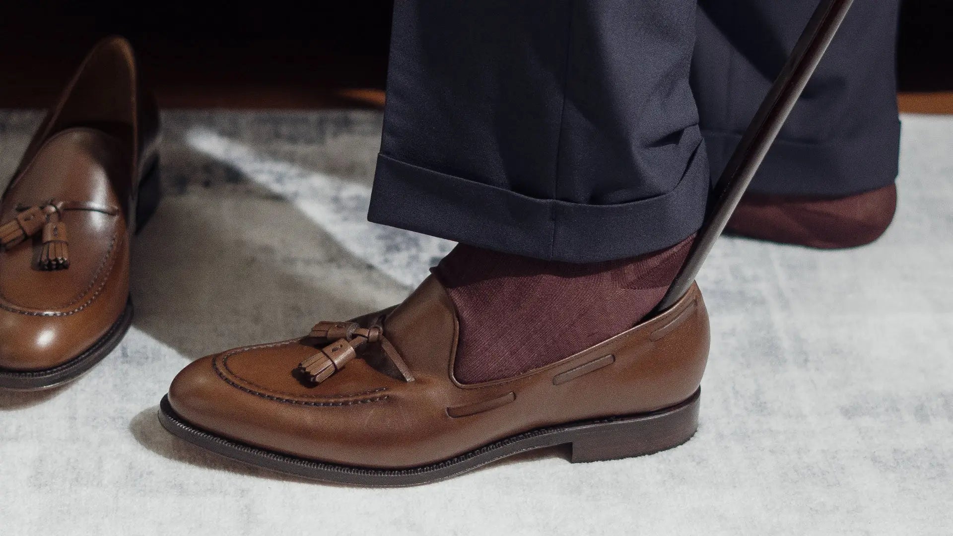 Aklasu Burgundy Dress Socks