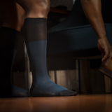 Blue and Black Houndstooth Dress Socks