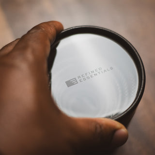 Hand about to open Aklasu Canister Tie Storage with clear lid