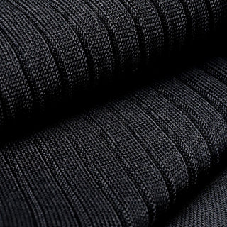 Black Dress Socks Close Up. 240 Needle. Egyptian Cotton. Made In Italy.