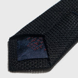 Black Grenadine Tie Made in Italy showing Material and Care Label
