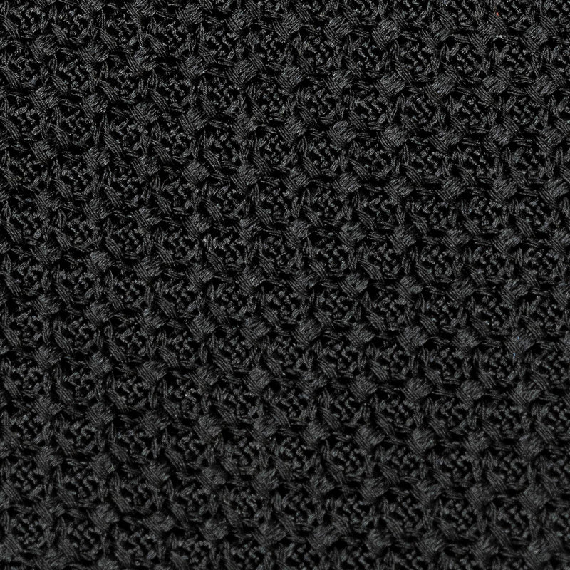 Detailed view of the Black Grossa Grenadine tie's intricate woven texture.