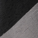 Black and Grey Block Striped Shantung Tie