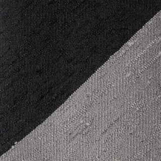 Black and Grey Block Striped Shantung Tie