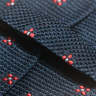 Dark Blue Floral Grenadine Tie
