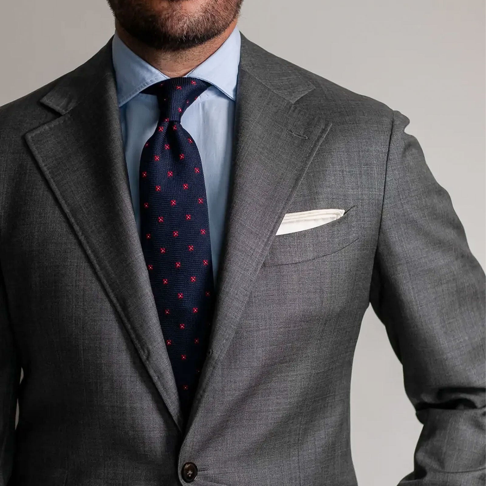 Dark Blue Floral Grenadine Tie