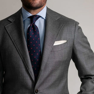 Dark Blue Floral Grenadine Tie