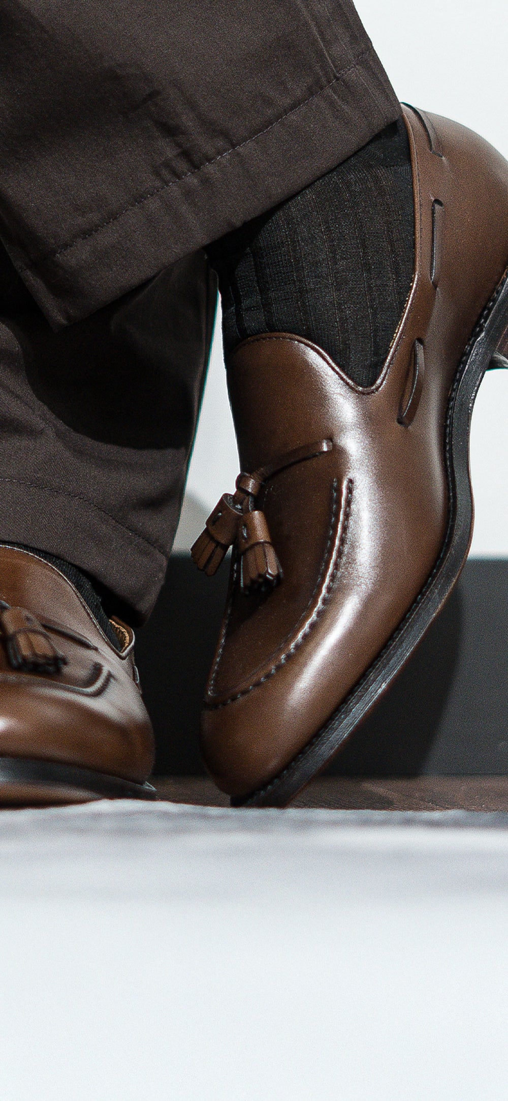 Dark Brown Mid-Calf Dress Socks | Egyptian Cotton | Aklasu Dark Brown Mid-Calf Dress Socks | Egyptian Cotton | Aklasu