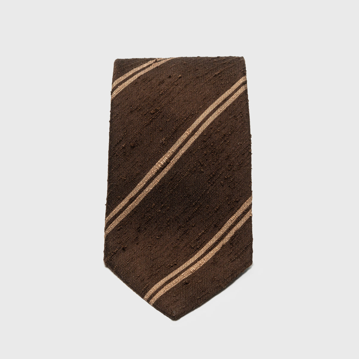 Brown Striped Shantung
