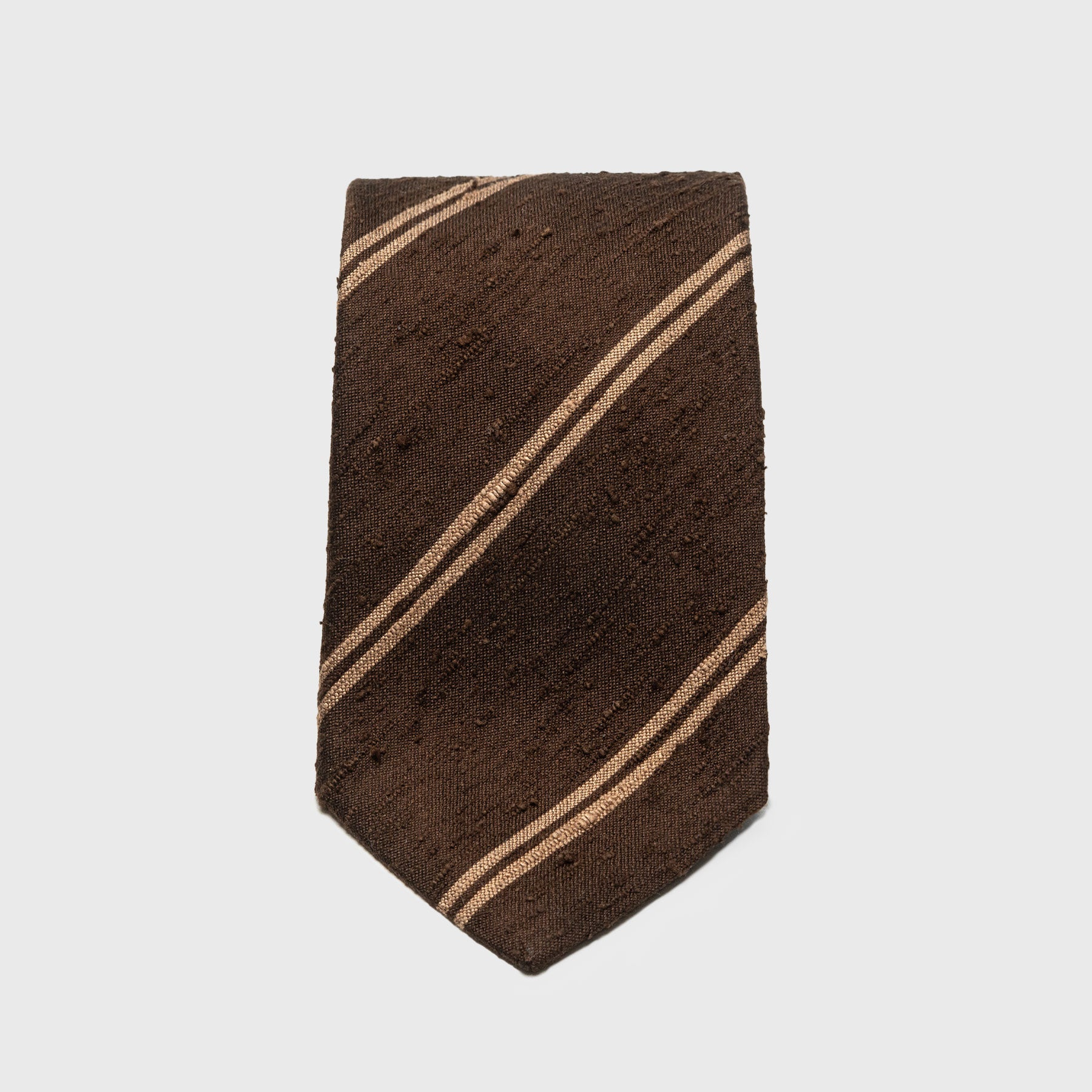 Brown Striped Shantung