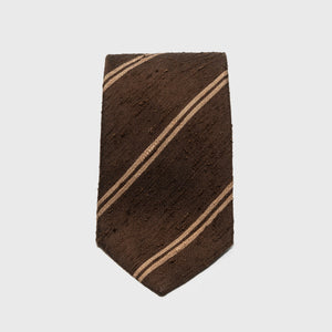 Brown Striped Shantung