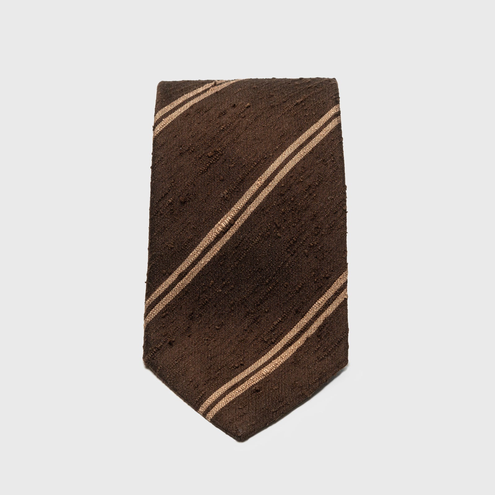 Brown Striped Shantung Tie – Aklasu