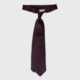 Burgundy and Navy Houndstooth Six-Fold Silk Tie