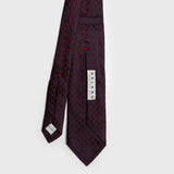 Burgundy and Navy Houndstooth Six-Fold Silk Tie