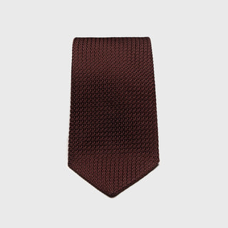 Deep Burgundy Grossa Grenadine tie with a textured silk finish.