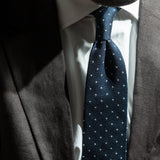 Navy Dotted Grenadine Tie