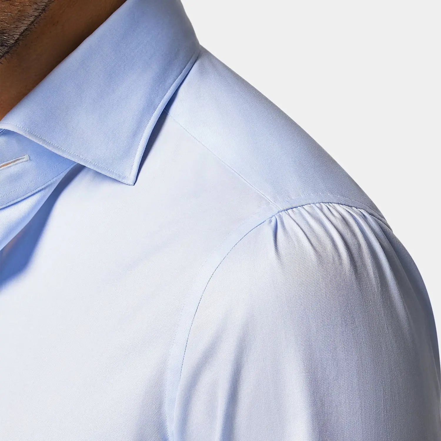 Light blue dress shirt showcasing high-quality dress shirt fabrics for a sophisticated look