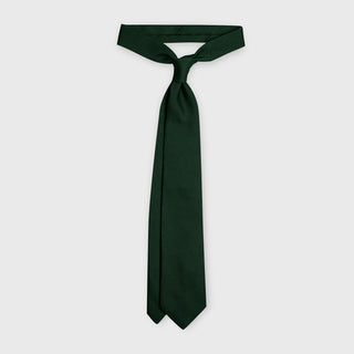 Forest Green Grenadine Tie displayed in a tied knot, showcasing its elegance.