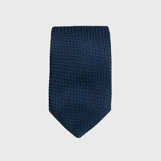 French Blue Grossa Grenadine tie with a textured solid design.