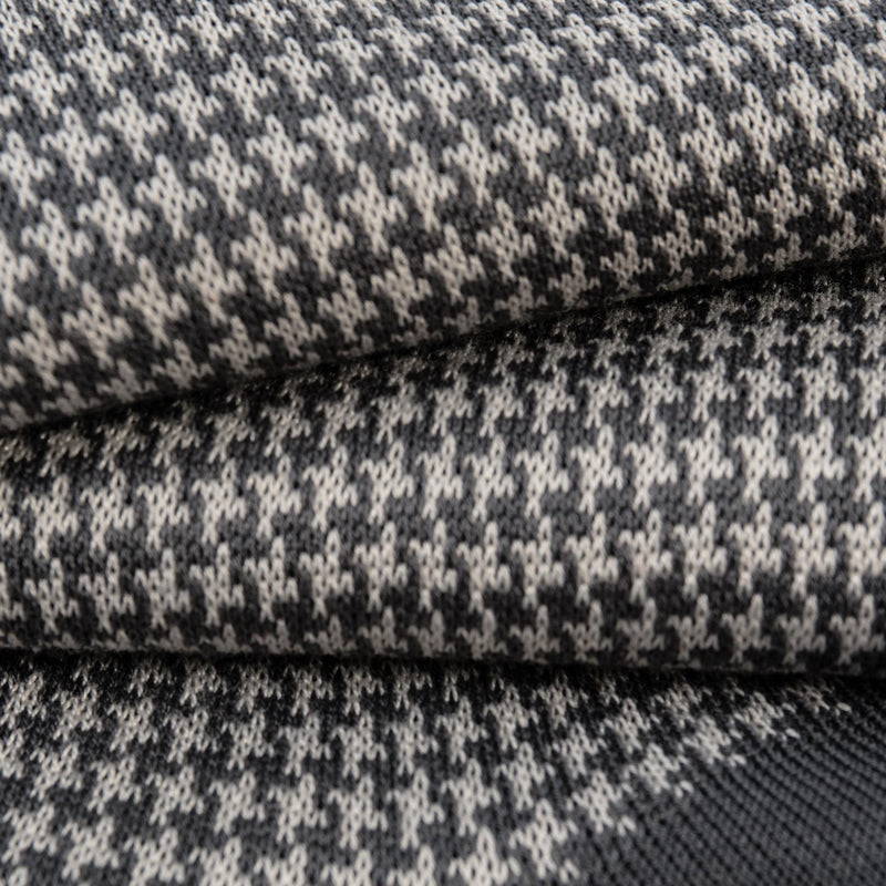 Close-up of Grey Houndstooth Dress Socks showcasing intricate detailing.