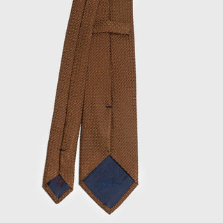 Back view of Honey Brown Grenadine tie showcasing fine Italian craftsmanship.