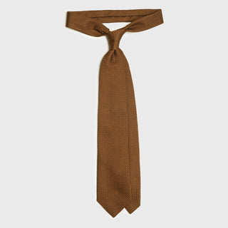 Full-length Honey Brown Grenadine tie with elegant Grossa silk weave.