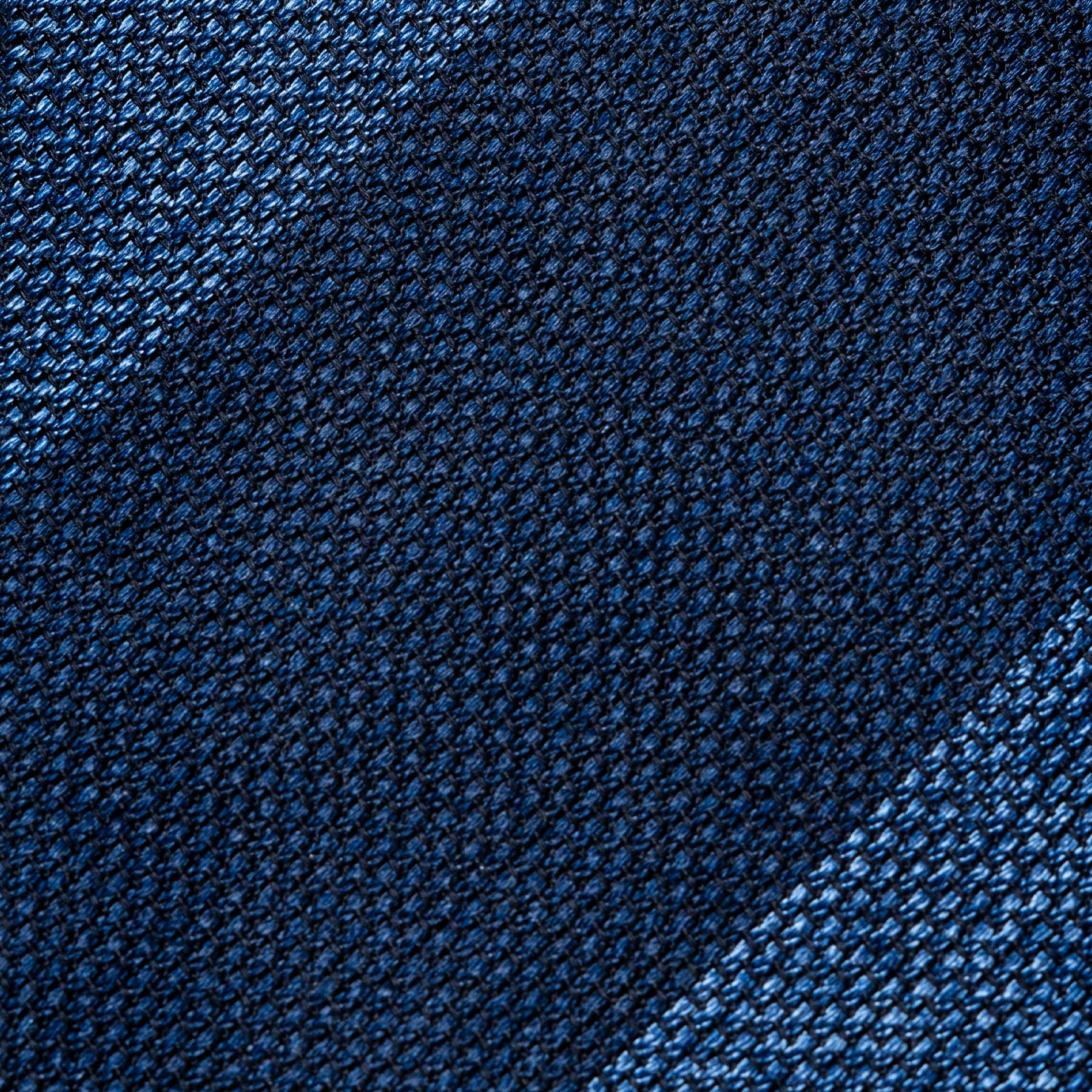 "Intro" Navy and Steel Blue Block Striped Grenadine Tie