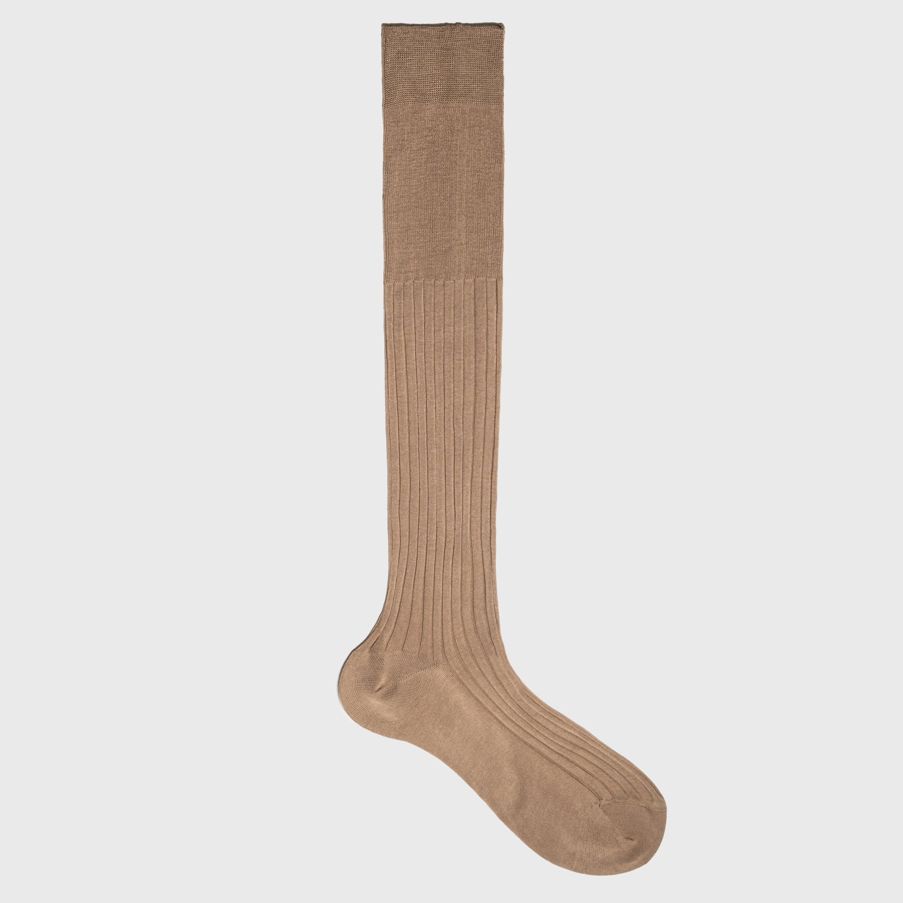 Men's Light Brown Dress Socks, Over-the-Calf