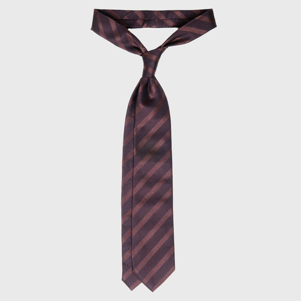 Maroon Grenadine Tonal Stripe Tie with luxurious silk texture.