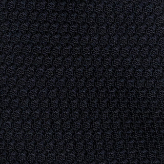 Close-up of the textured Grossa weave on the Midnight Blue Grenadine Tie.