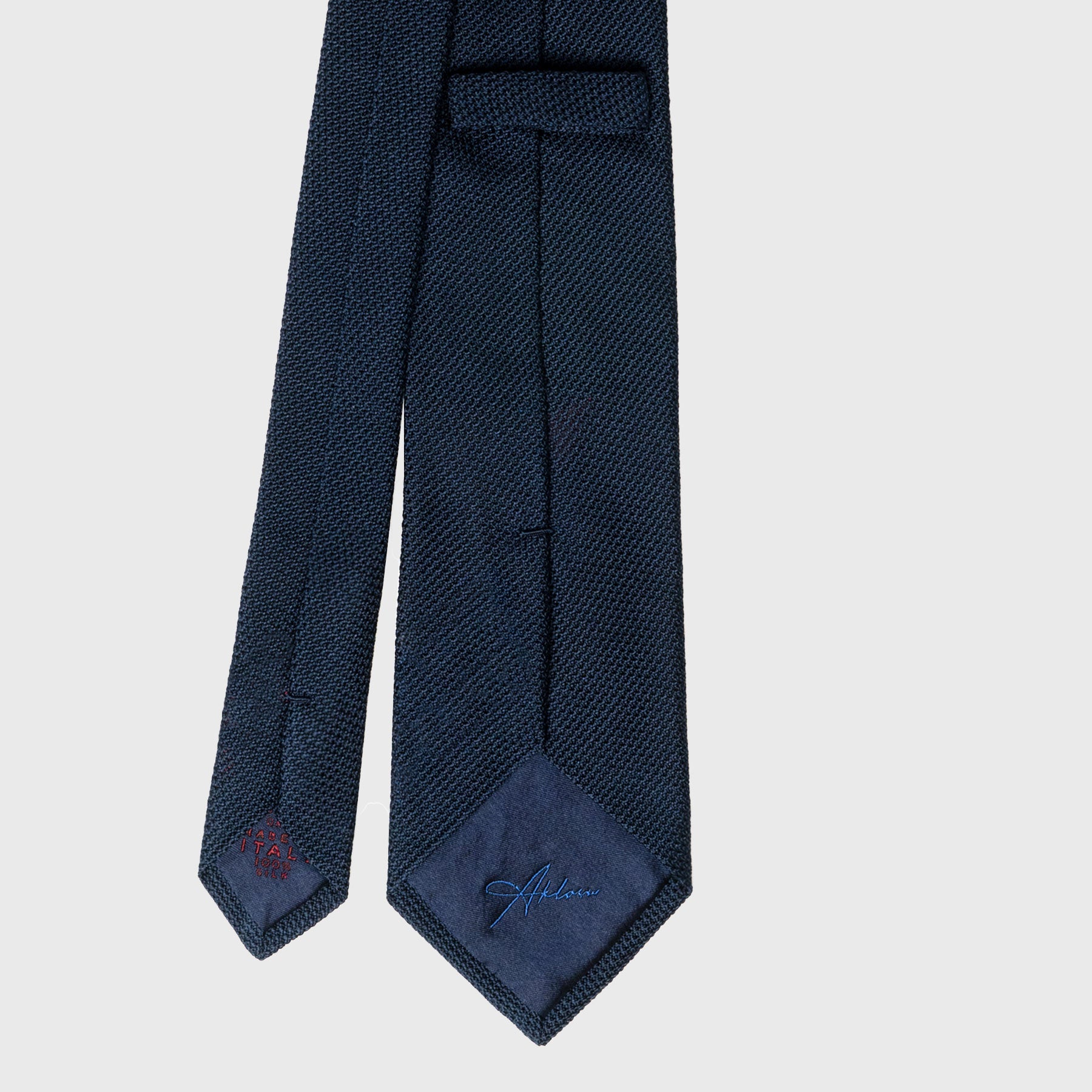 Navy Grenadine Tie | 100% Silk | Handmade in Italy | Aklasu Ties