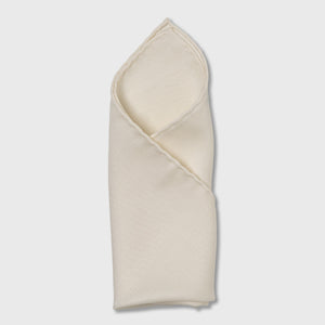 Off White Wool/Silk Pocket Square