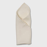Off-white wool-silk pocket square.