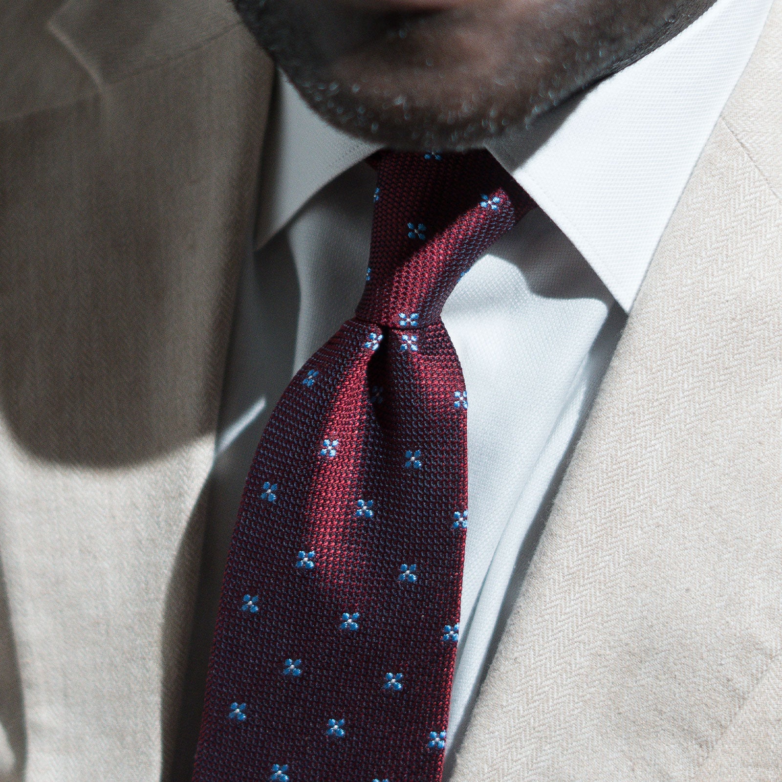 Red Floral Grenadine Tie