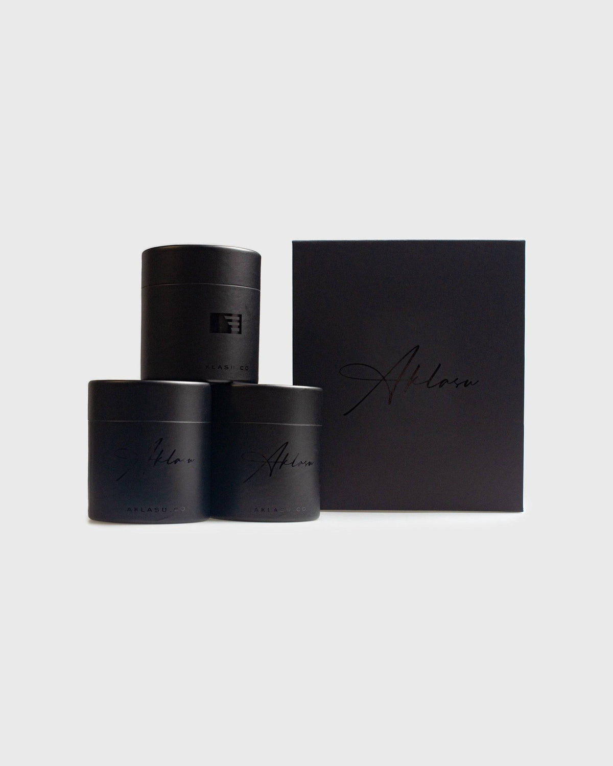Aklasu tie canisters and presentation box for the Set for Life
