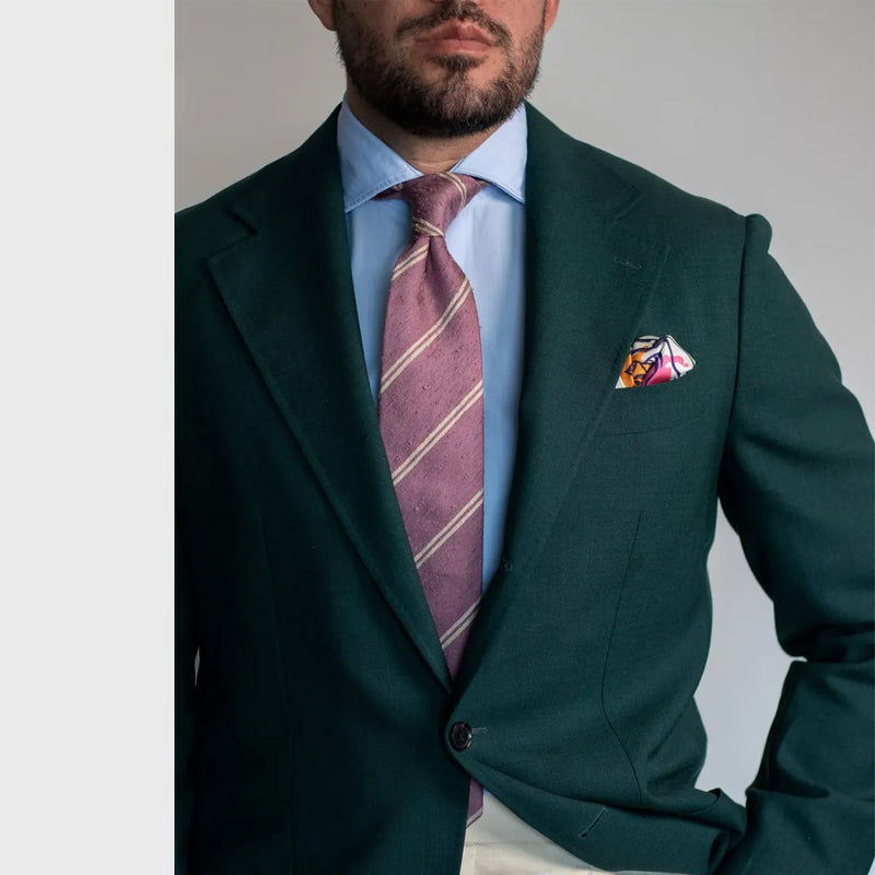 Striped Dusty Rose Shantung