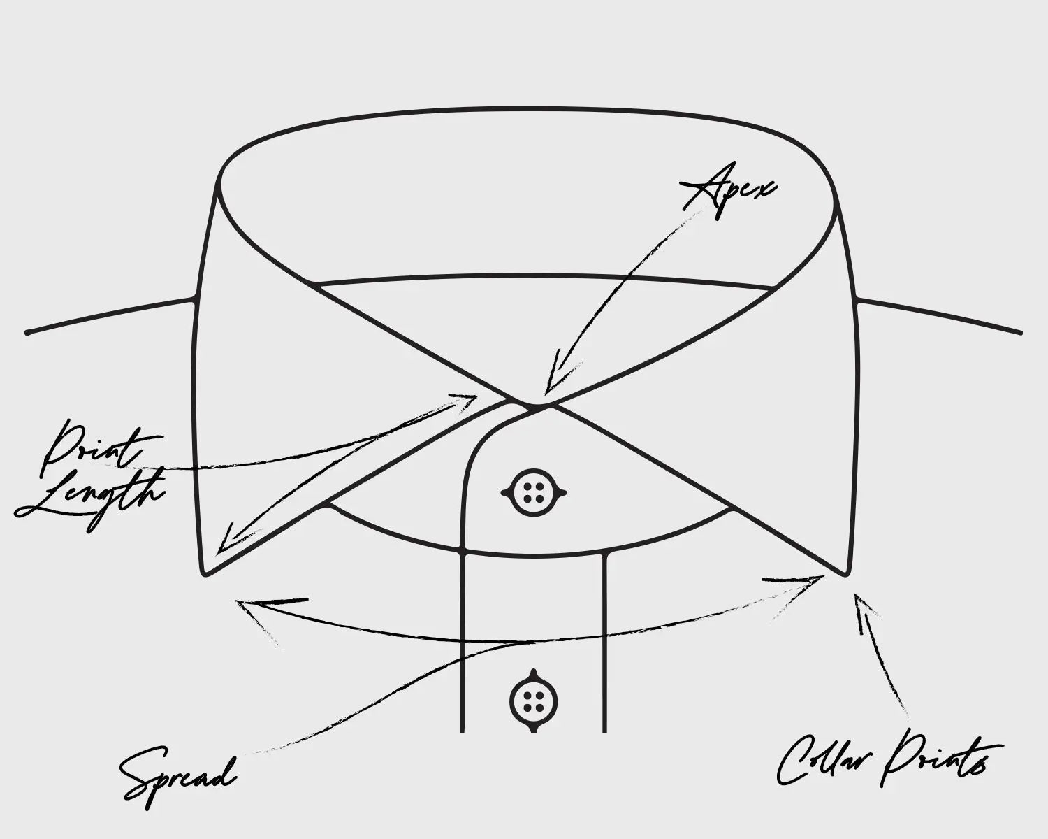 Diagram of shirt collar styles showcasing different shirt collar styles for timeless fashion
