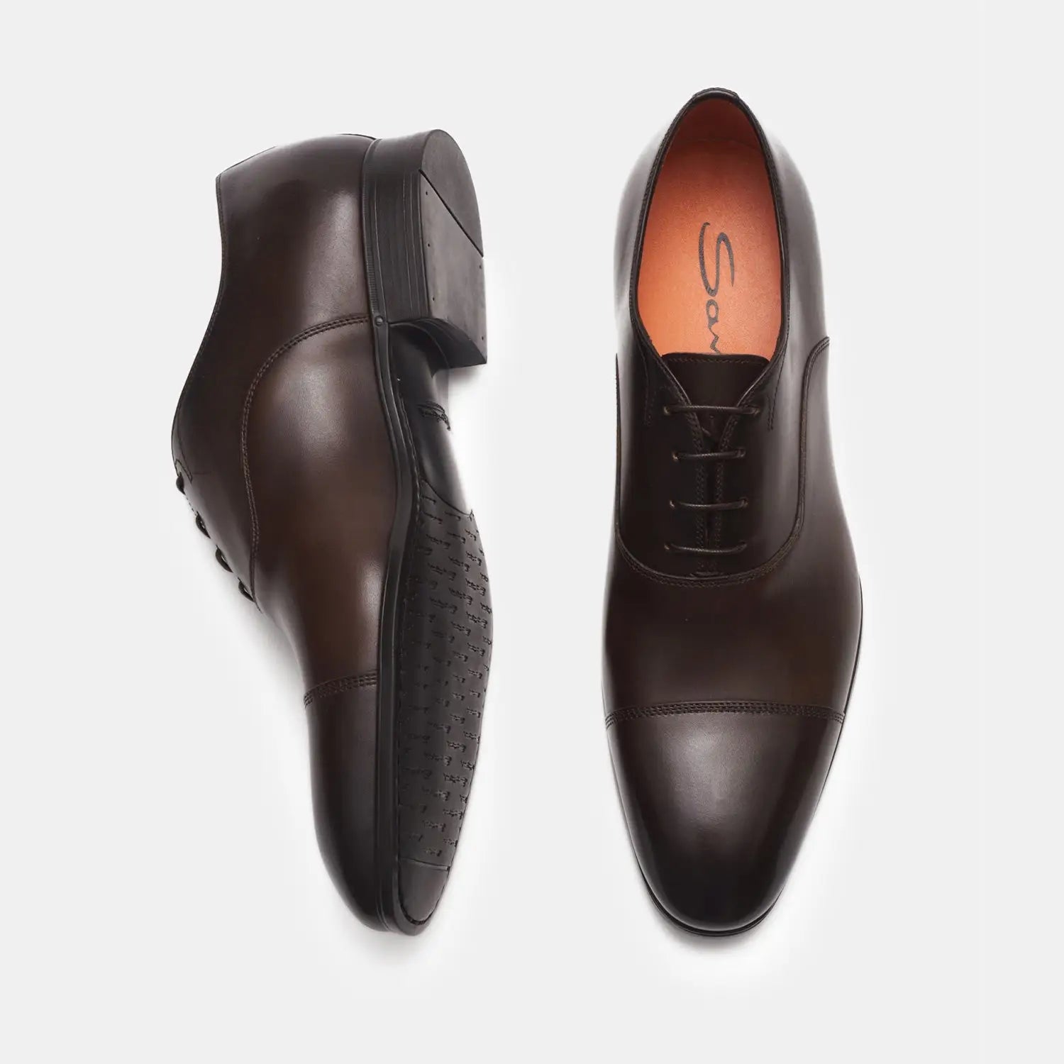 Pair of brown leather dress shoes perfect for men’s stylish footwear collection